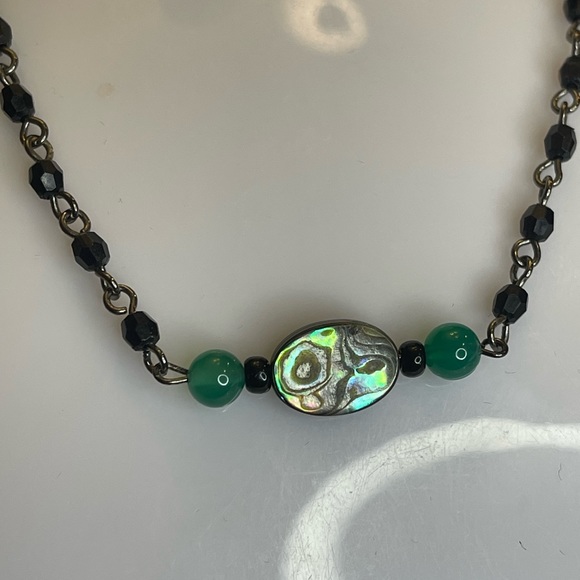 Swirls- Beautiful Abalone  and Aventurine pendant - Picture 2 of 6